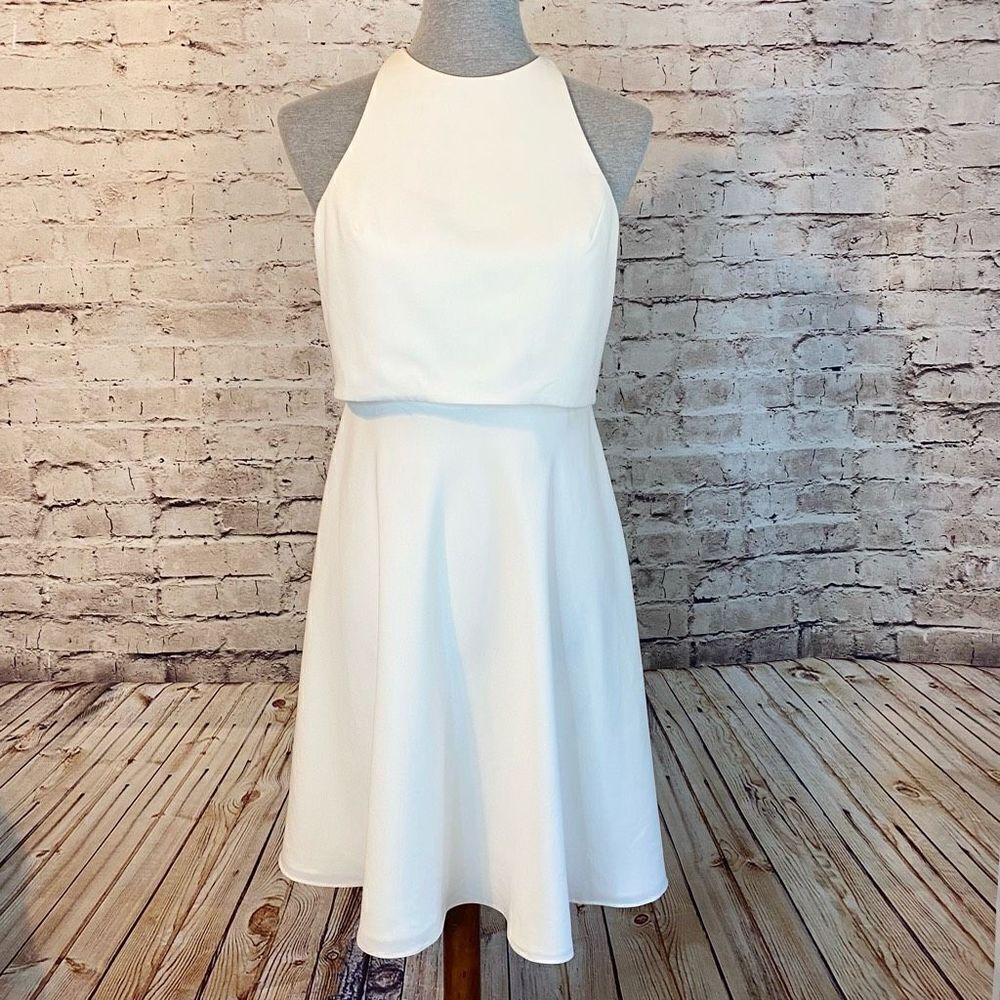 Jill Stuart Barrett Dress NWT Ivory Sleeveless Open Back Overlay Women’s Size 4